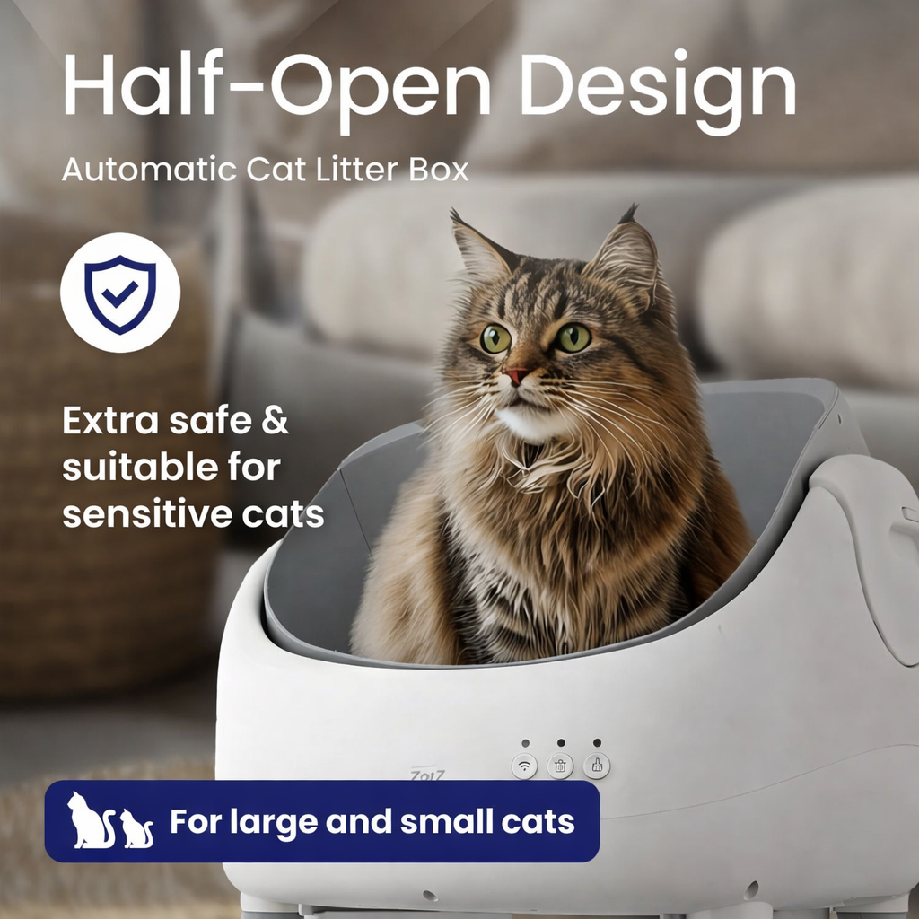 Open-Top Self Cleaning Cat Litter Box