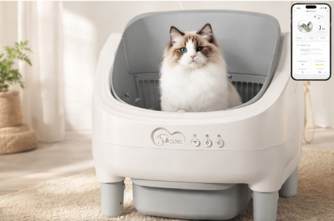 Open-Top Self Cleaning Cat Litter Box