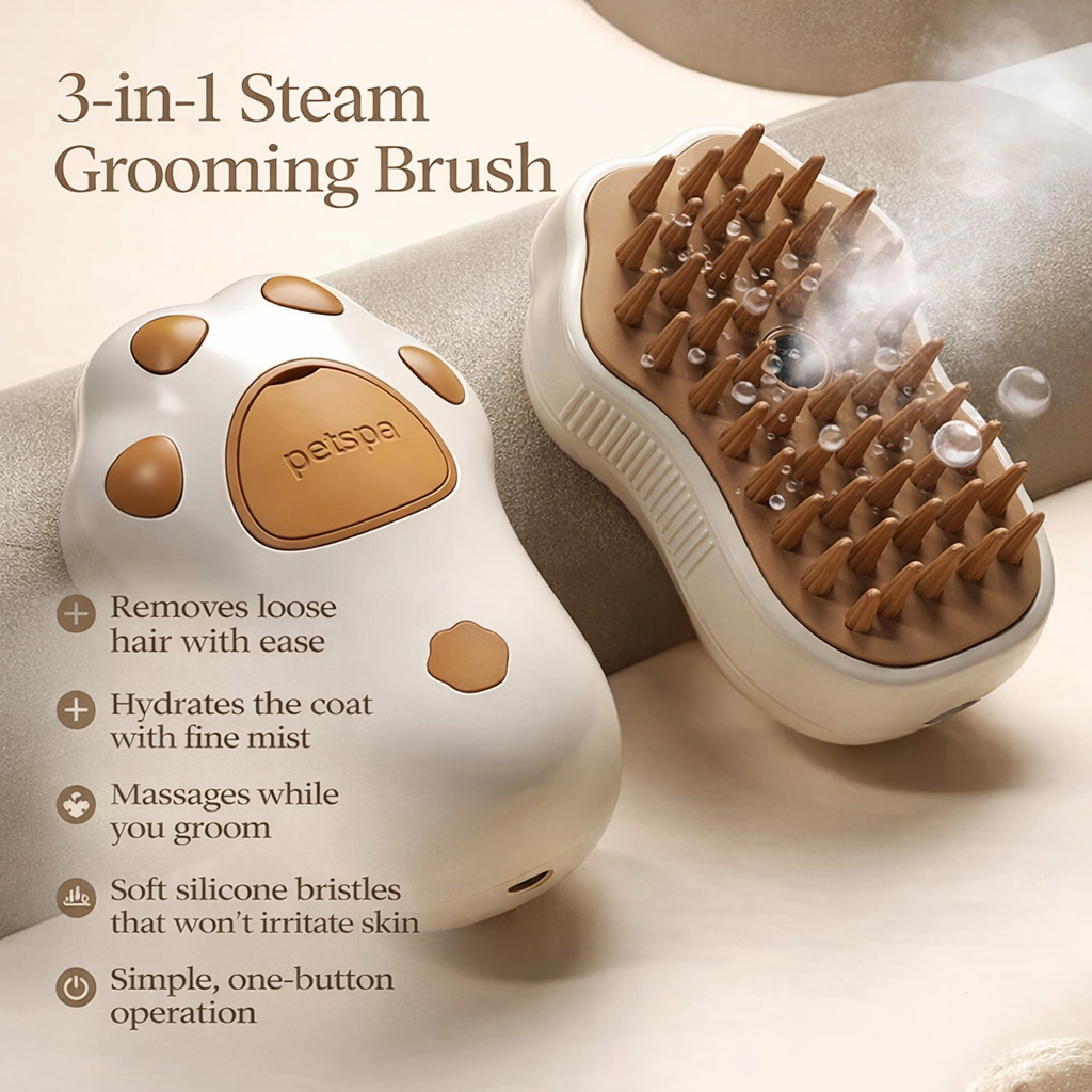 3 in 1 Steam Pet Brush